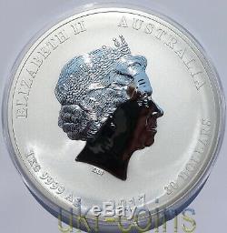 2017 Australia 1 Kilo $30 Year of the Rooster Lunar Silver Coin / Gemstone Eye