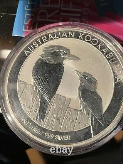 2017 Australia 1 kilo Silver Kookaburra Coin ExcellentCondition in box