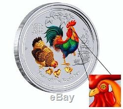 2017 Australia Lunar Year Rooster 1 Kilo Gemstone Silver $30 Coin NGC SP 69
