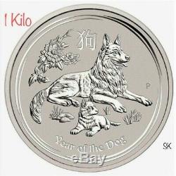 2017 Lunar Year of the Dog 1 Kilo Silver Coin