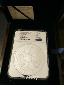 2017 M Spain History of Dollar Kilo Silver Coin With NGC PF 70 Withbox & coa
