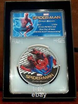 2017 PCGS PF70 COOK IS. 1 KILO $100 & 1oz $5 SPIDER-MAN HOME COMING 2 Coin Set