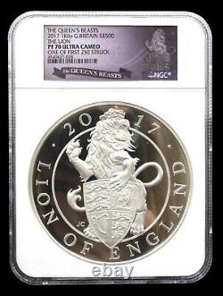 2017 Queen's Beasts The Lion 1 Kilo Silver PF70 Ultra Cam NGC (L2230)