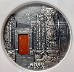 2018 Chad 1 Kilo Silver Karnak Coin NGC MS-69 Antiqued