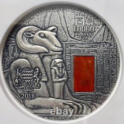 2018 Chad 1 Kilo Silver Karnak Coin NGC MS-69 Antiqued