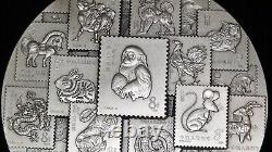 2018 China 1 Kilo Zodia Monkey Stamp Medallion 3,000 Minted With Coa & Display