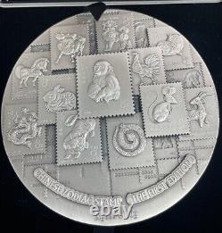 2018 China Silver Zodiac Golden Monkey Stamp Big Silver Medal 1 Kilo. BOX & COA