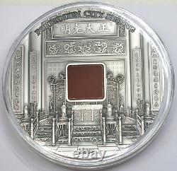 2018 Forbidden City Beijing 999 Silver 1 Kilo $50 Coin Palau Agate Ma Tao B158