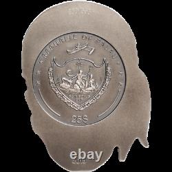 2018 Palau 1/2 kilo Antiqued Silver Pirate Skull. 999 Silver UHR Coin 555 Made