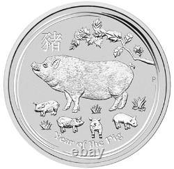 2019 1 Kilo Australian Silver Lunar Pig