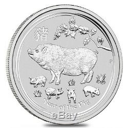 2019 10 Kilo Silver Lunar Year of The Pig BU Australian Perth Mint In Cap