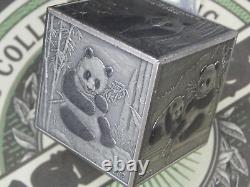 2019 China Silver 1 Kilo Cube 150th Anniversary DISCOVERY of PANDAS (32.15oz)