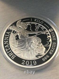 2019 Great Britain. The Britannia. 1 Kilo Silver pf. #19 of 85 Special Minted