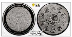 2019 Mexico 1 Kilo Silver Aztec Calendar (32 oz) PCGSPL69! 100 pesos