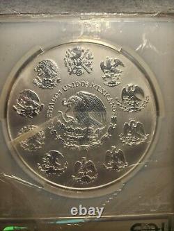 2019 Mexico 1 Kilo Silver Aztec Calendar (32 oz) PCGSPL69! 100 pesos