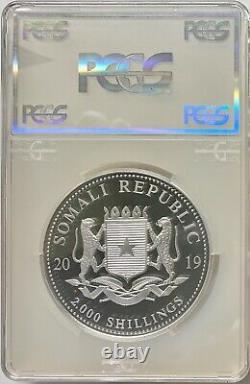 2019 Somalia 1 Kilo Silver African Elephant Coin PCGS MS-69