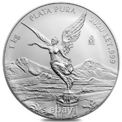 2020 1 Kilo Mexican Silver Libertad Coin. 999 Fine BU