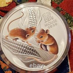 2020 Australia $30 Lunar II Year of Mouse Rat 1 Kilo Kg Silver Colored Coin BU