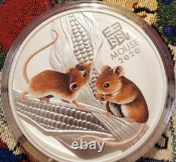 2020 Australia $30 Lunar II Year of Mouse Rat 1 Kilo Kg Silver Colored Coin BU