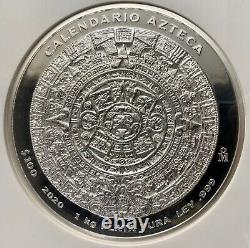 2020 Mexico 1 kilo Silver Aztec Calendar NGC PF-70 UCAM BOX & COA