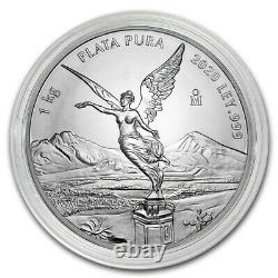 2020 Mexico Libertad 1 Kilo (32.15 oz) Silver LIMITED PRE-SALE BU Capsuled Coin