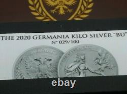 2020 Silver Kilo 80 Mark GERMANIA Coin Lady Germania (#29 of only 100 mint)