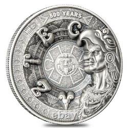 2021 1 kilo Silver Aztec Empire Multilayered High Relief Coin Samoa. 999 Fine