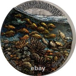 2021 Benin Nature in Danger Great Barrier Reef 1 Kilo Silver Coin
