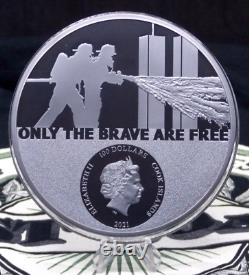 2021 Cook Islands Real Heroes FIREFIGHTER Kilo 32.15oz. 999 Silver Proof Coin