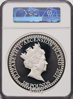 2021 G. Britain Silver £100 1 Kilo Ascension NGC PF70 UC Bonomi 1/50 Minted