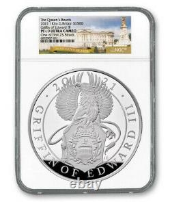 2021 Great Britain Silver Queen's Beasts Griffin Proof Kilo Coin NGC PF70