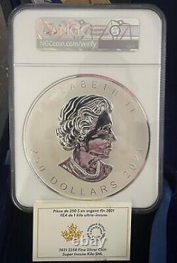 2021 Kilo Silver Maple Leaf Super Incuse reverse proof 70 NGC First Day of Issue