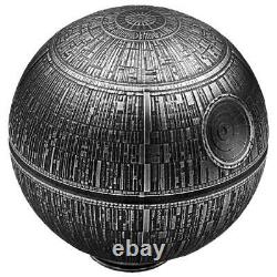 2021 Niue $100 Star Wars Death Star Spherical 1 Kilo. 999 Silver Coin 299 Made