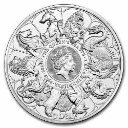 2021 QUEEN'S BEASTS COMPLETER 1 KILO SILVER (BU). In Hand. Reeded Edge Dings