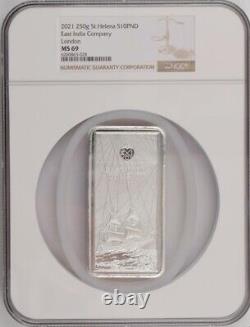 2021 St. Helena £10 East India Company (250g Silver) (1/4 Kilo) NGC MS69