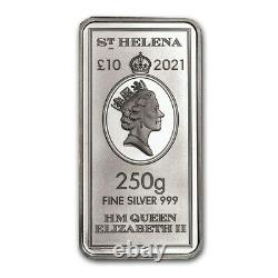 2021 St. Helena £10 Elizabeth II East India Company 250g 1/4 Kilo Silver Bar