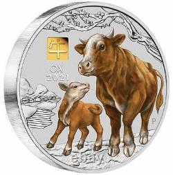 2021 Year of the Ox 1kg Kilo. 9999 Silver Coin with GOLD PRIVY MARK Series III