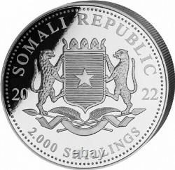2022 1 Kilo Silver Somalian AFRICAN ELEPHANT BU Coin