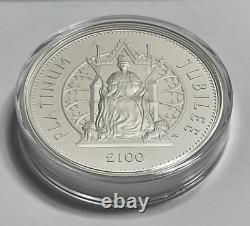 2022 Alderney 100GBP 1 Kilo. 999 Fine Silver, Elizabeth II, Platinum Jubilee