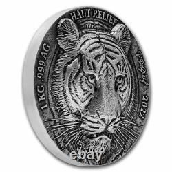 2022 Ivory Coast 1 kilo Antique Silver Big Five Asia Tiger SKU#255077