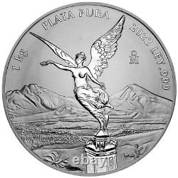 2022 Mexico Libertad Silver, Reverse Proof, 1 Kilo Mintage 200 only Cert #100