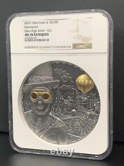 2022 Ms70-antiqued Kilo Steampunk Mintage Of Only 111