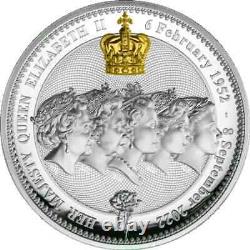 2022 Niue 1 Kilo Silver Her Majesty Queen Elizabeth II Five Portraits HR Proof