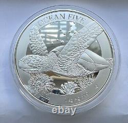 2022 Niue Sea Turtle Tortoise 1 Kilo Silver Proof Coin $50 WWF Fauna SUPER RARE