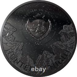 2022 Palau Hunters by Night Eagle Owl 1 Kilo Obsidian Black Silver Coin