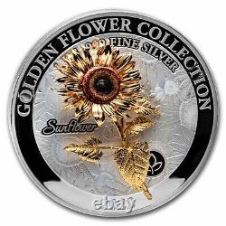 2022 Samoa 1 kilo Silver Golden Flower Collection Sunflower SKU#262138