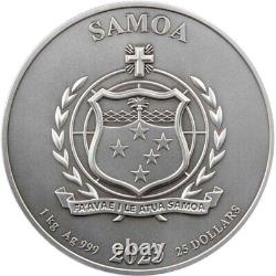 2023 1 Kilo Antique Samoa Silver Vikings Coin (Box, CoA)