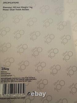 2023 1 Kilo Samoa Silver Disney 100 Years of Wonder Mickey Mouse BU, Box/COA