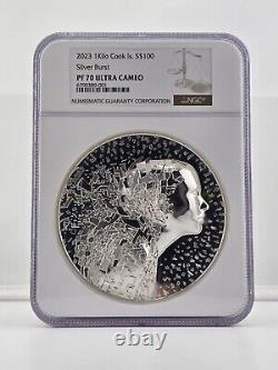 2023 CIT Silver Burst Kilo Cook Islands $100 NGC PF70 UC POP 1 Only 99 Made