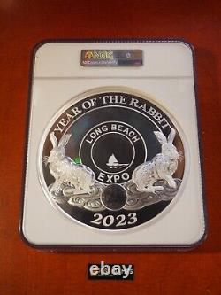 2023 China 5 Kilo Proof Silver Panda Ngc Pf69 Long Beach # 16 Of 18.999 5kg